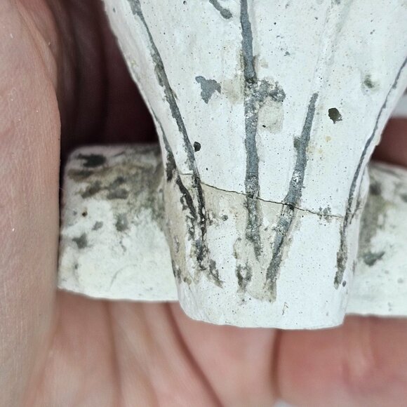 Vintage Hand Carved Stone Owl Figurine Greek Porous Stone White *Repaired* - Picture 7 of 9